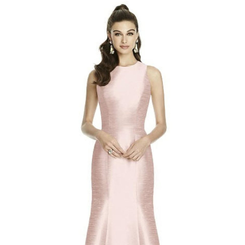 Alfred Sung Dupioni Sleeveless Full Length Dupioni Dress D734
